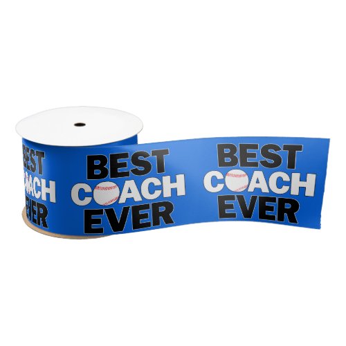 Baseball Coaches BEST COACH EVER Fun Gift Wrapping Satin Ribbon