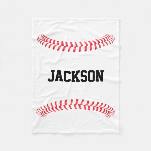 Baseball Custom Player or Team Name or Text Sports Fleece Blanket