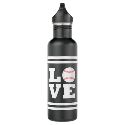 Baseball LOVE Baseball Player Coach or Team Sports Stainless Steel Water Bottle