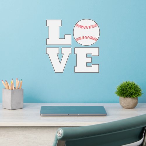 Baseball LOVE Baseball Player or Coach Custom Cut Wall Decal