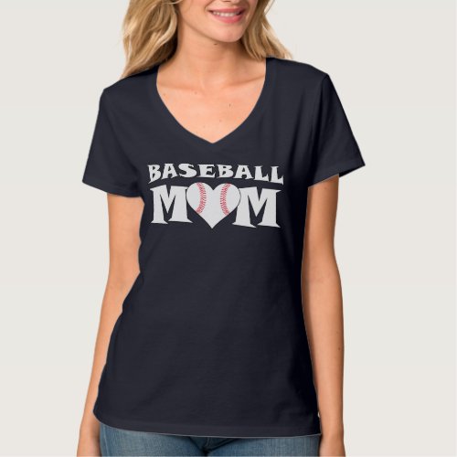 Baseball Mom Cute Women's Sports V-neck T-Shirt