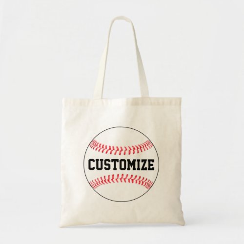 Baseball Team Name or Text Custom Tote Bag
