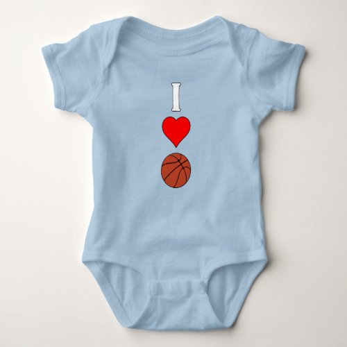 Basketball Baby I Love/Heart Basketball Cute Baby Bodysuit