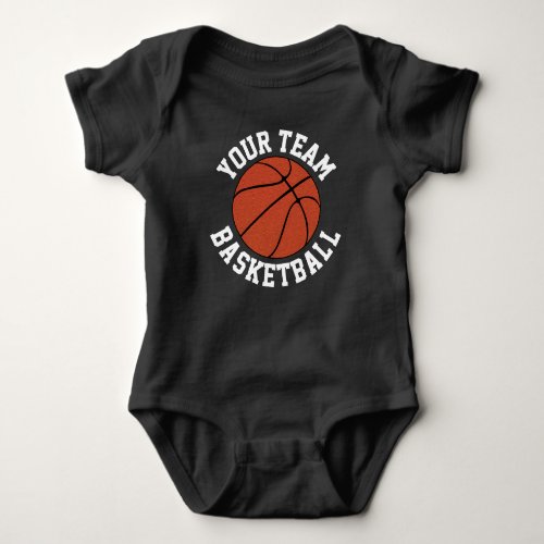 Basketball Baby Team Name, Player Name and Number Baby Bodysuit