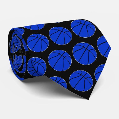 Basketball Coach or Player Blue Team Color Sports Neck Tie