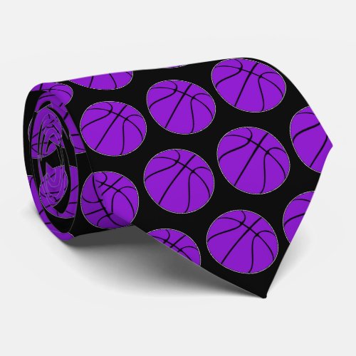 Basketball Coach or Player Purple Team Color Sport Neck Tie
