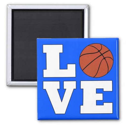 Basketball LOVE Custom Color Basketball Fridge Magnet
