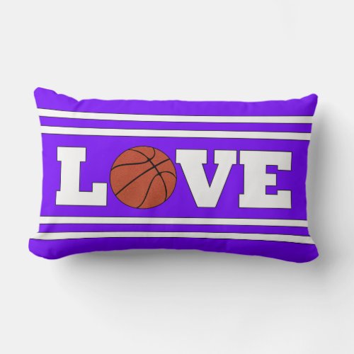 Basketball LOVE Custom Colors Cute Sports Player Lumbar Pillow