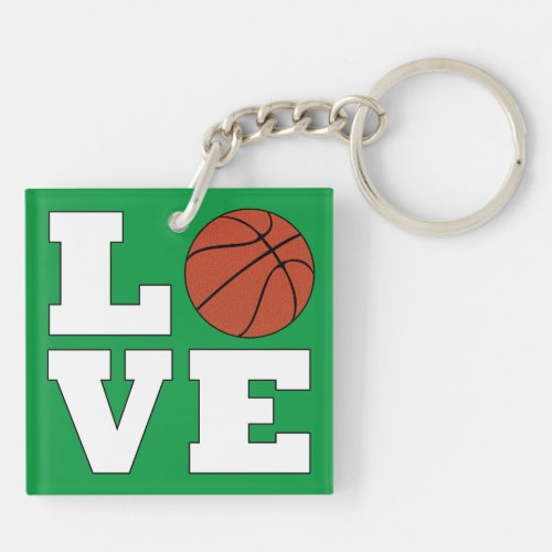 Basketball LOVE Custom Team Colors Player / Coach Keychain