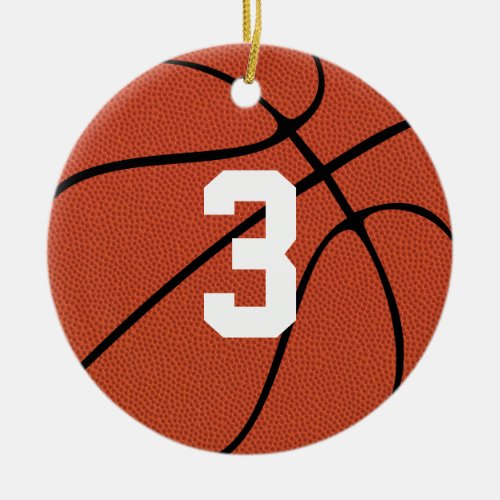 Basketball Player Custom Jersey Number or Letters Ceramic Ornament