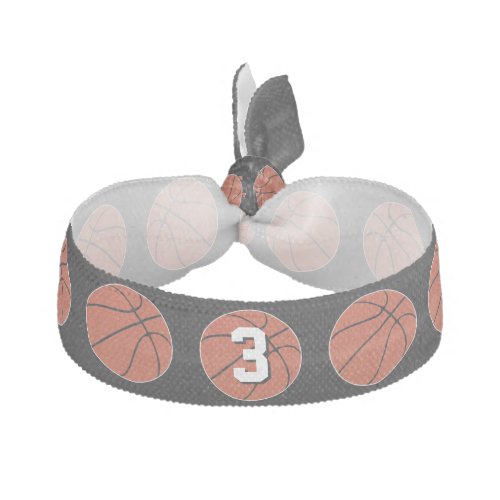 Basketball Player Custom Number and Team Color Elastic Hair Tie
