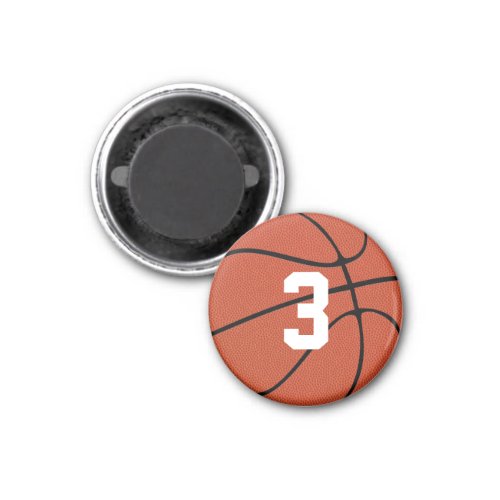 Basketball Player Custom Number/Letter Mini Round Magnet