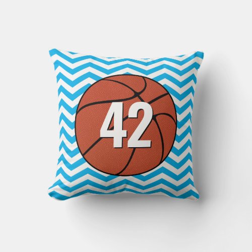 Basketball Player Custom Team Color & Number/Text Throw Pillow