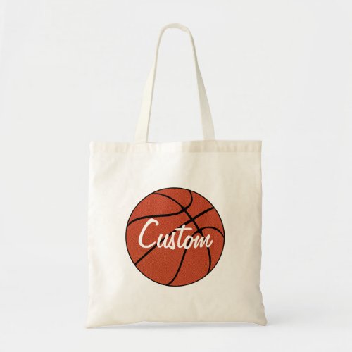 Basketball Player or Coach Custom Team Name / Text Tote Bag