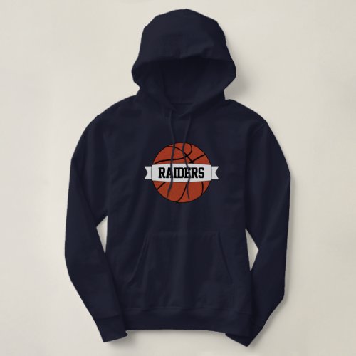 Basketball Player or Fan Custom Team Name or Text Hoodie