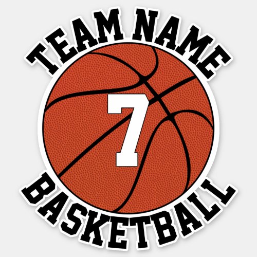 Basketball Team Name & Player Number Custom Sports Sticker