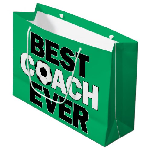 Best Coach Ever Soccer Coach's Sports Party Large Gift Bag