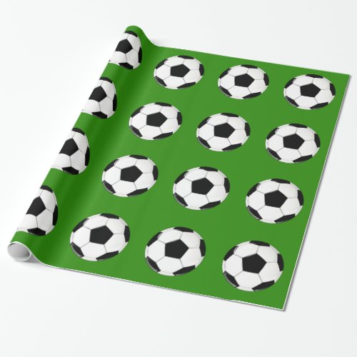 Black & White Soccer Ball Soccer Party or Banquet Wrapping Paper
