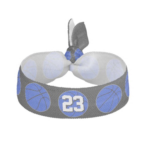 Blue Basketball Team Custom Player Jersey Number Elastic Hair Tie
