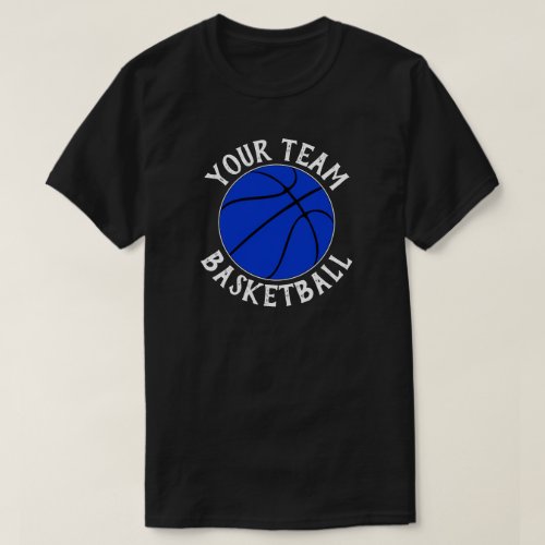 Blue Basketball Team, Player Name & Jersey Number T-Shirt