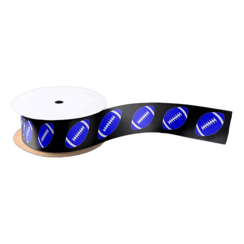 Blue Football Custom Color Sports Party Gift Wrap Satin Ribbon
