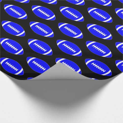 Blue Football Team or Player Sports Party Gift Wrapping Paper