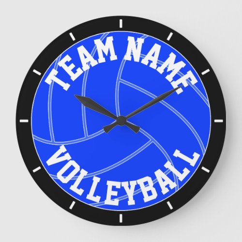 Blue Volleyball Custom Team Name / Text Wall Clock