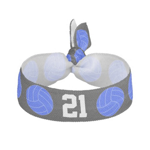 Blue Volleyball Team Custom Player Jersey Number Elastic Hair Tie