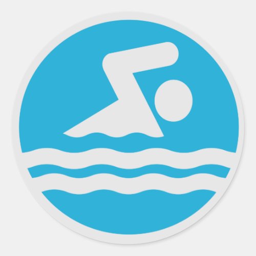 Blue & White Swimmer Decorative Swim Decal Sticker