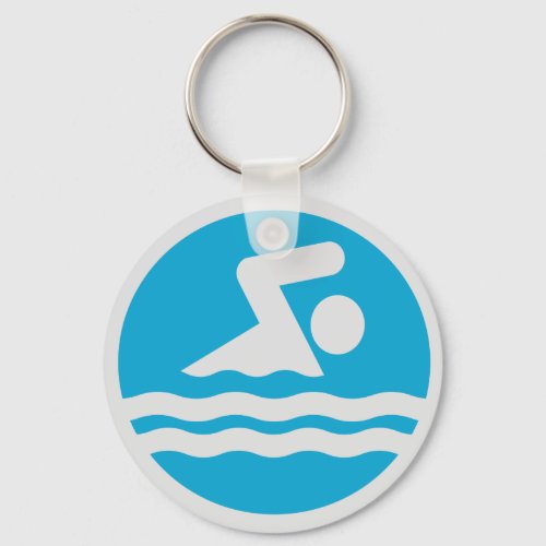 Blue & White Swimmer or Coach Swim Decal Keyring