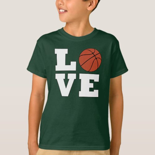 Boys' Basketball LOVE Basketball Player or Fan T-Shirt