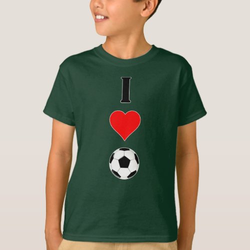 Boys "I Heart (Love) Soccer" Soccer Player T-Shirt