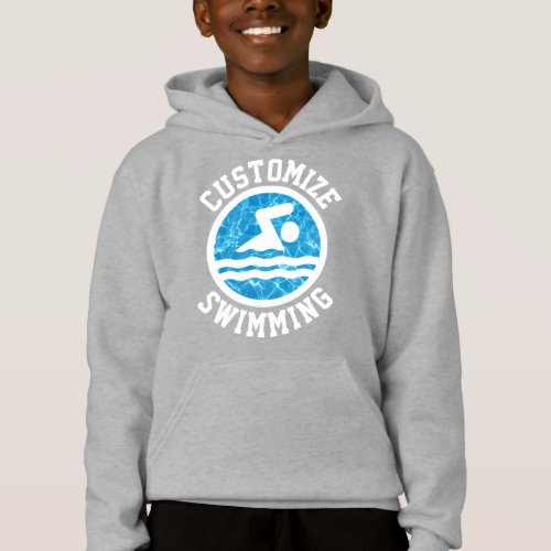 Boys' Swimming and Diving Custom Team Name / Text Hoodie