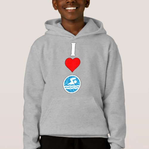 Boys Swimming & Diving Swimmer I Love/Heart Swim Hoodie