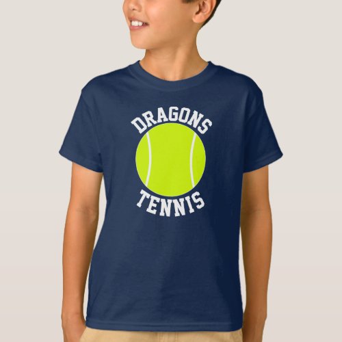 Boys Tennis Custom Team Name or Text T-Shirts
