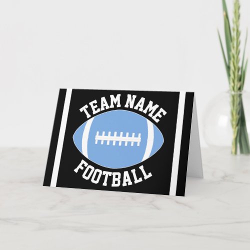 Carolina Blue/Light Blue Football Custom Team Name Card