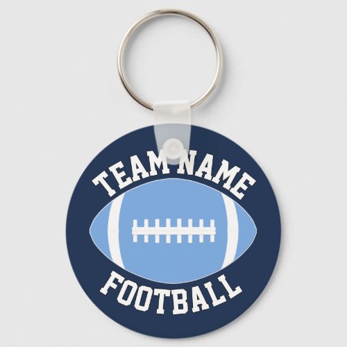 Carolina Blue/Light Blue Football Custom Team Name Keychain