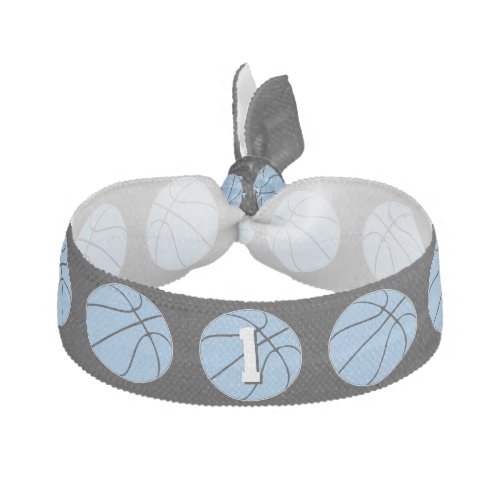 Carolina/Light Blue Basketball Team Player Number Elastic Hair Tie