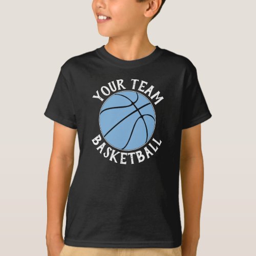 Carolina/Light Blue Boys Basketball Team Player T-Shirt