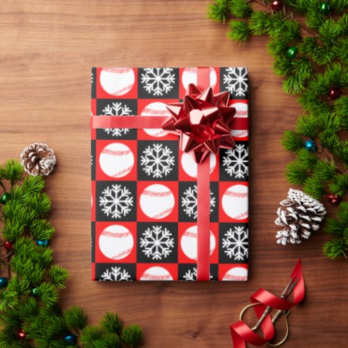 baseball Christmas wrapping paper