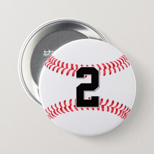 Custom Baseball Player Jersey Number / Text Sports Button