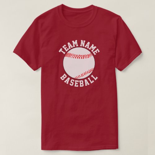 Custom Baseball Team Name, Player & Jersey Number T-Shirt