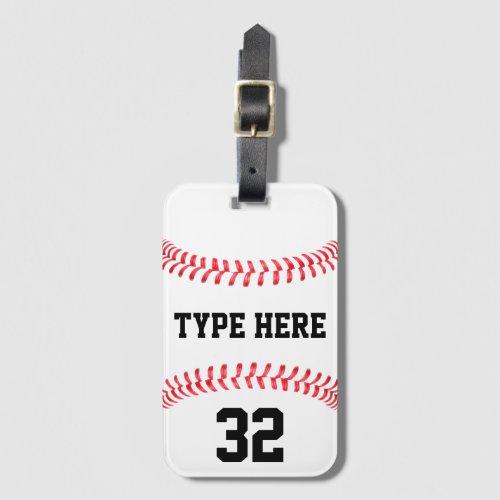 Custom Baseball Team Name Player Number Sports Bag Luggage Tag