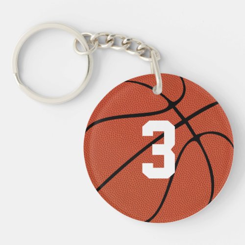 Custom Basketball Player Jersey Number or Initials Keychain