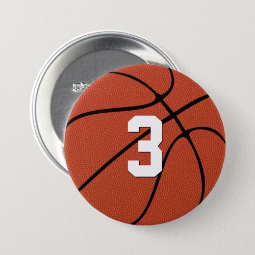 Custom Basketball Player Jersey Number or Letters Button