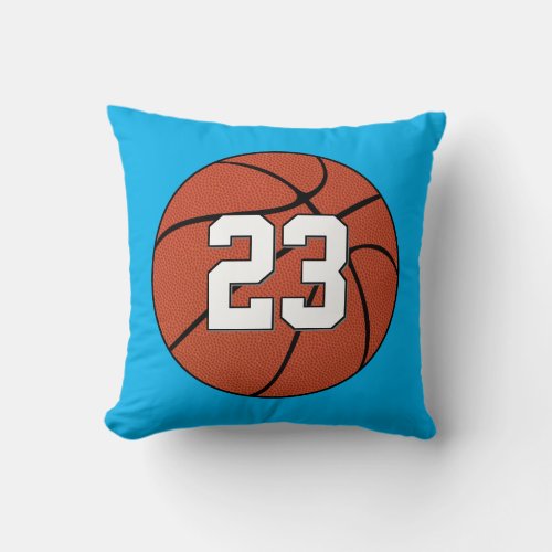 Custom Basketball Player Jersey Number or Letters Throw Pillow
