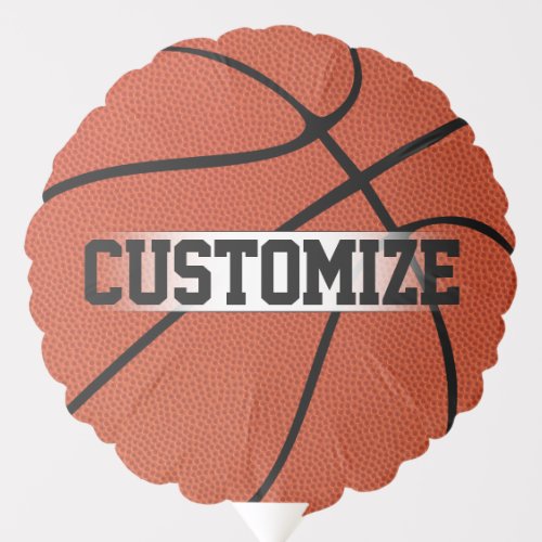 Custom Basketball Team Name or Text Party Balloon