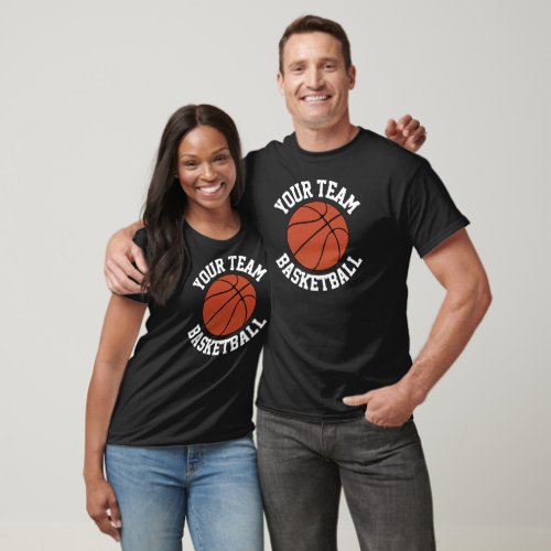 Custom Basketball Team, Player Name and Number T-Shirt
