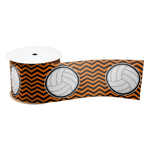 Custom Color Black Chevron Volleyball Ribbon