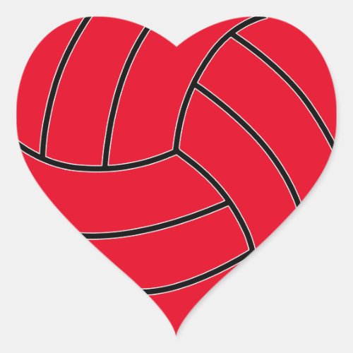 Custom Color Volleyball Heart Heart Sticker